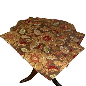 Set of four‎ fall floral embroidered needlepoint/brocade style placemats.